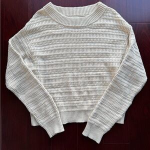 Universal Thread Oatmeal Cream Women's Crewneck Cable Chunky Knit Sweater Size M